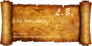 Löv Benjámin névjegykártya